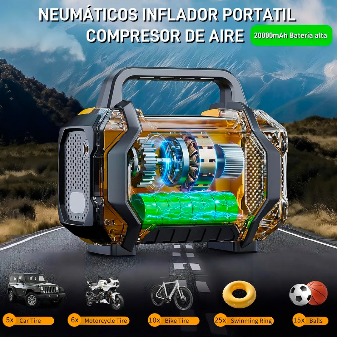 Arrancador De Batería De Auto Compresor De Aire 8000a Inflador 150psi Con Pantalla Con Smart Clip