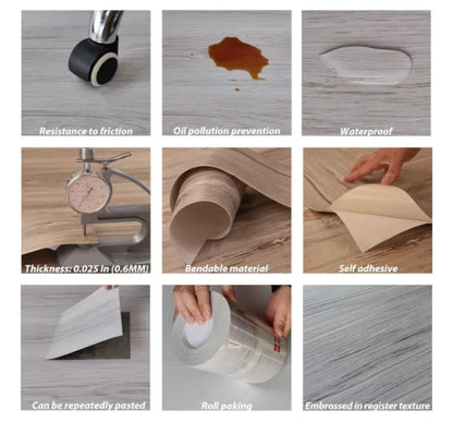 Piso Duela vinilica imitación madera 36 pz / 5m²
