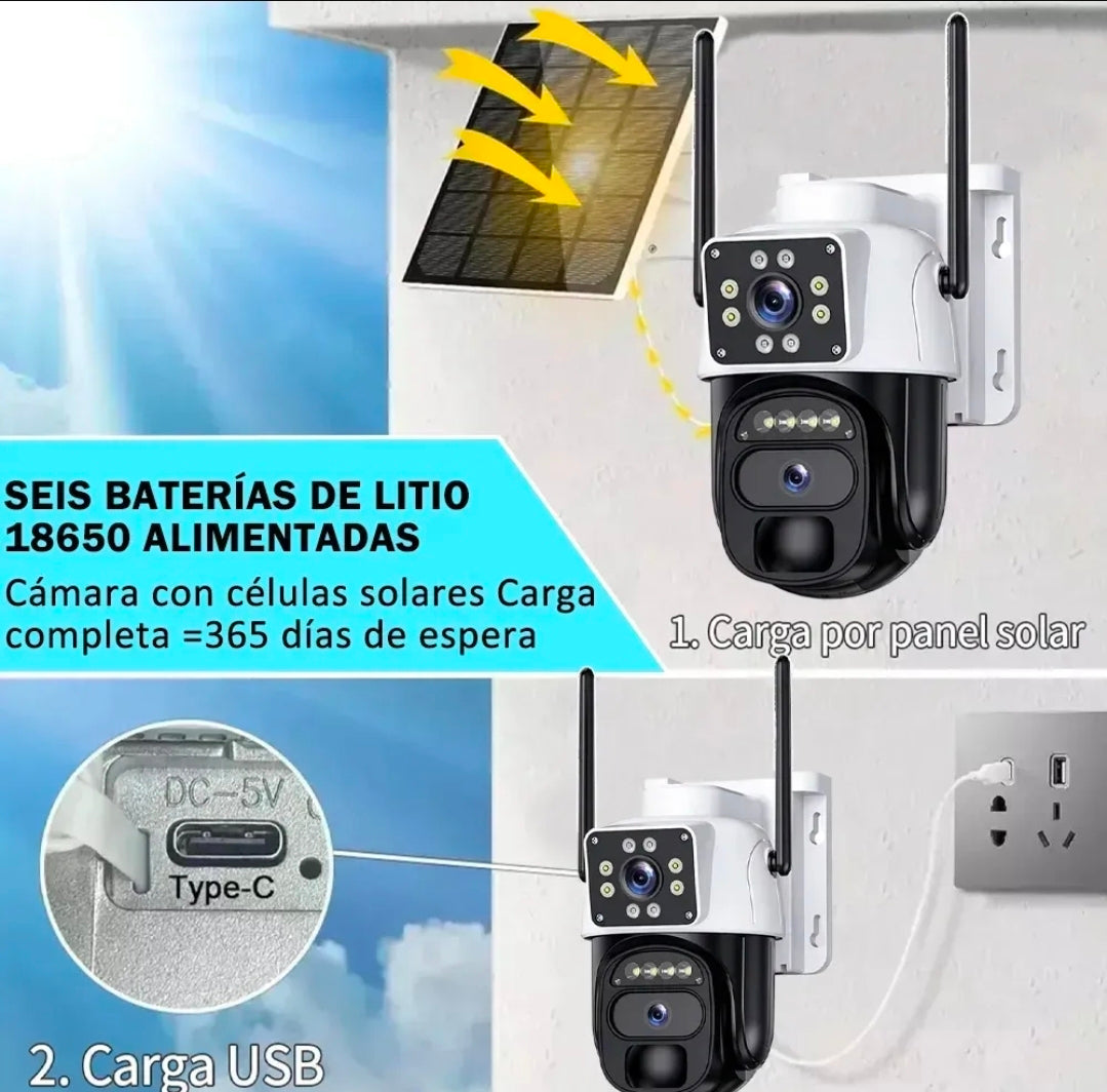 Cámara de Seguridad Solar Ankou 10MP Doble Lente 4K Visión Nocturna