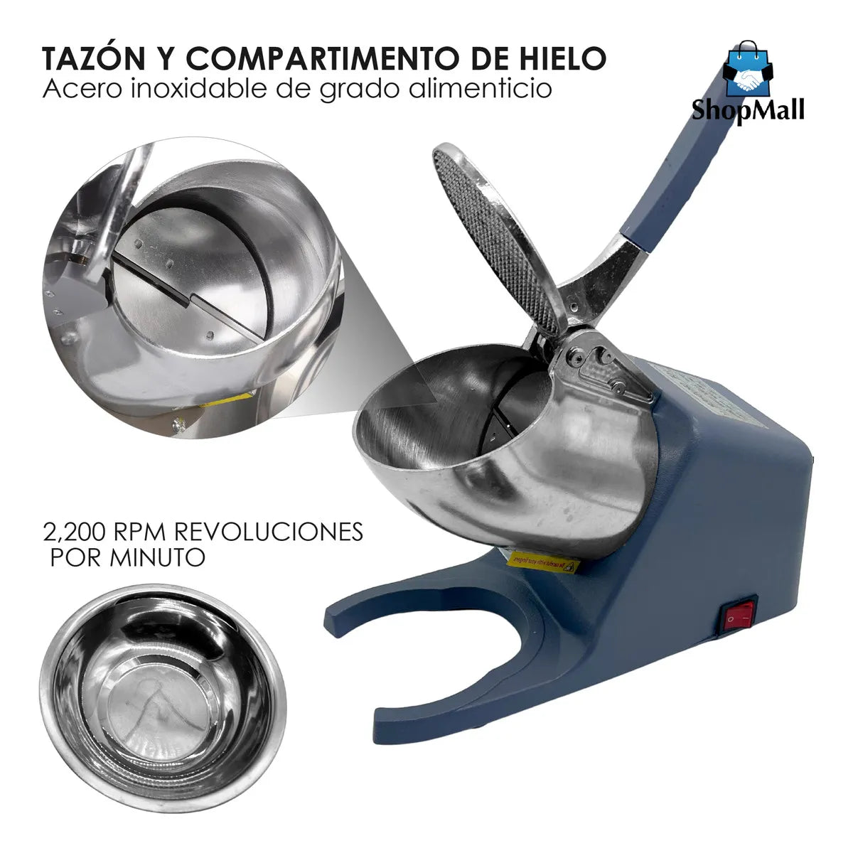 Maquina Trituradora De Hielo Para Raspados Electrica 500w