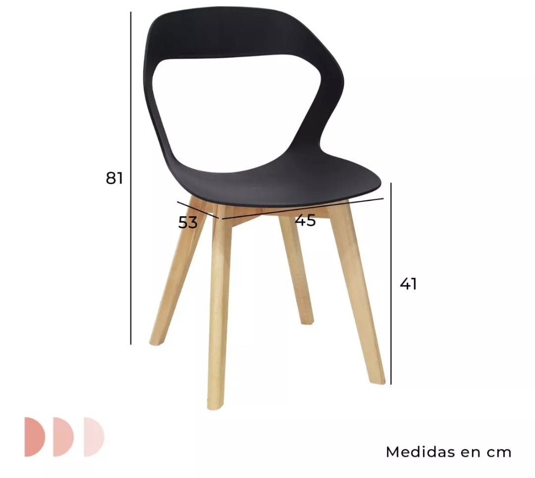Set 4 Sillas Para Comedor Moderna Estructura