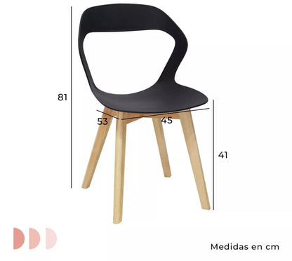 Set 4 Sillas Para Comedor Moderna Estructura