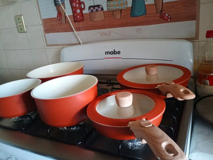 Batería de Cocina Juego de Ollas y Sartenes de Cerámica Antiadherente IronHoof 22 Piezas