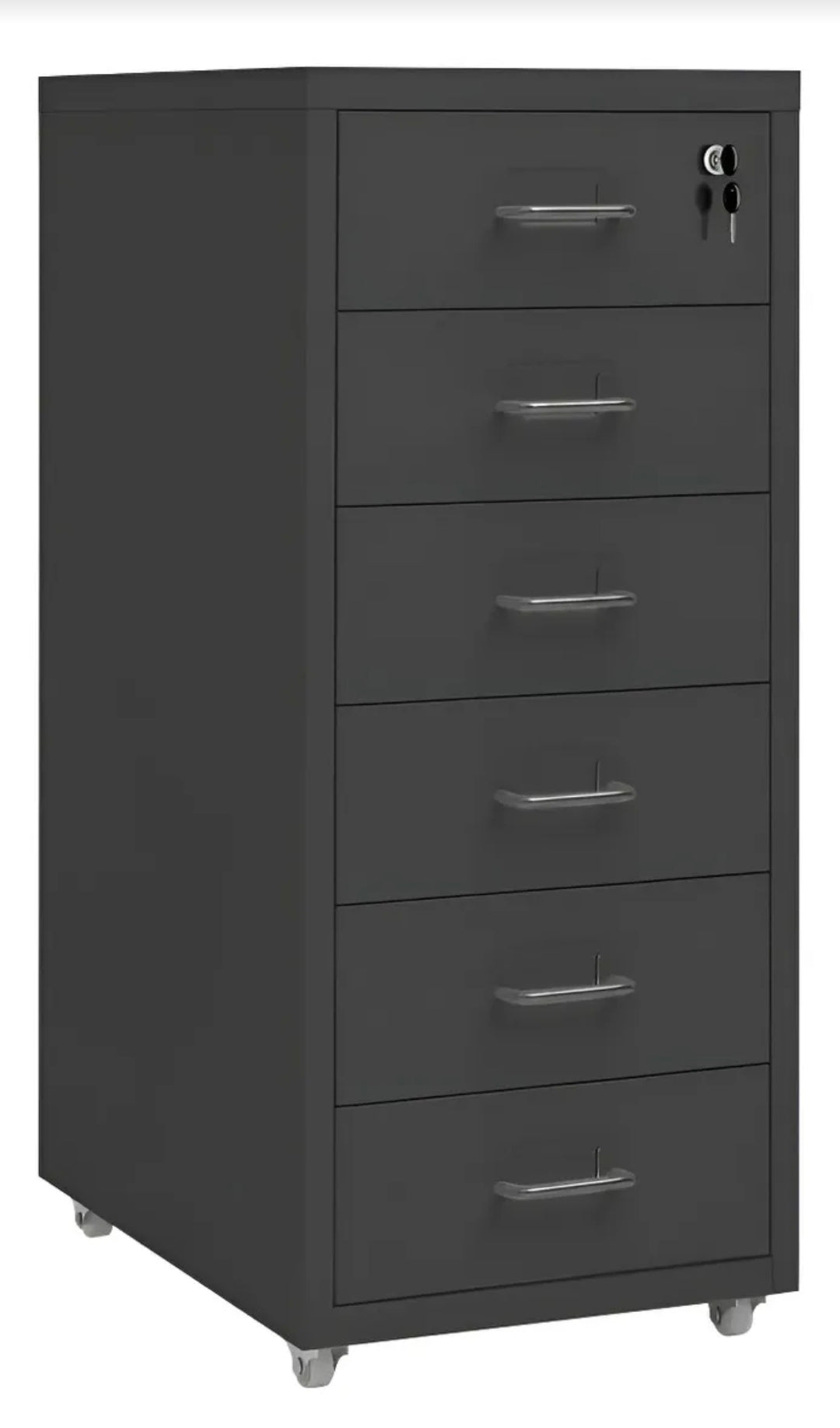 Archivero Metálico 6 Gavetas Para Oficina con Ruedas