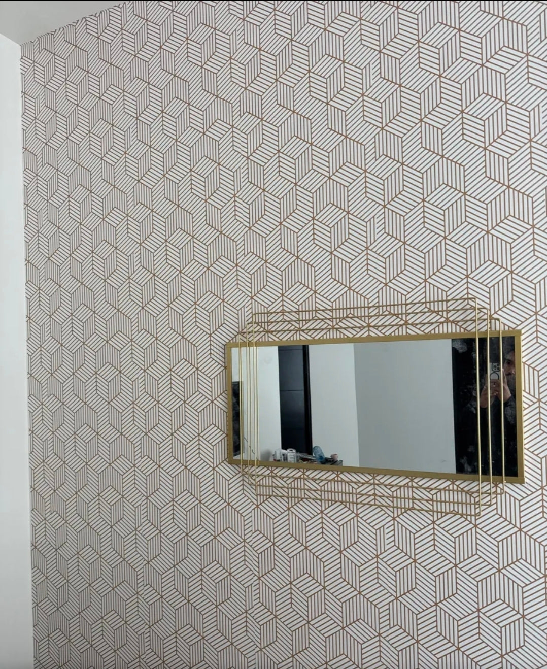 Papel tapiz para pared Oro Hexagonal Autoadhesivo