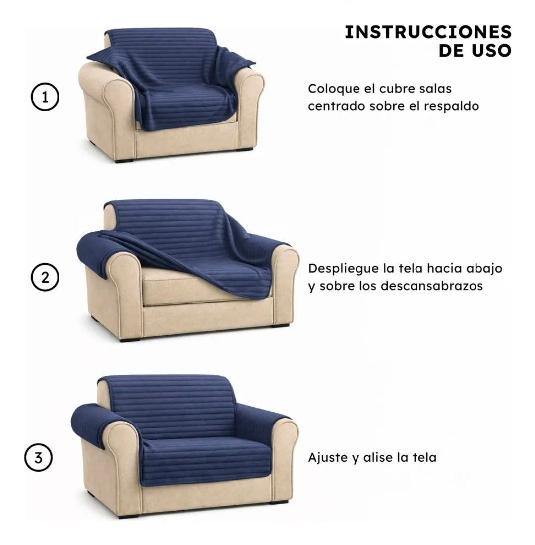 Funda Cubre Sala Protector Ajustable 3pz Avión