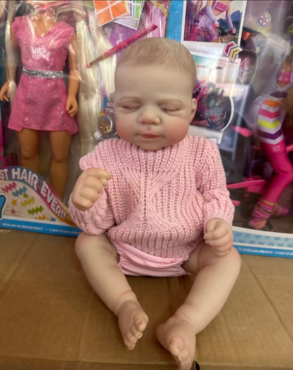 Muñeca niña bebe TIPO reborn cuerpo completo de silicona 50cm