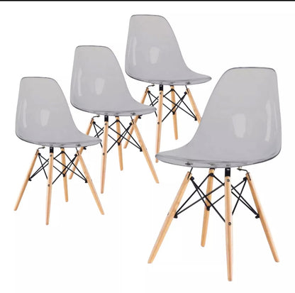 Set 4 sillas tipo eames acrílico