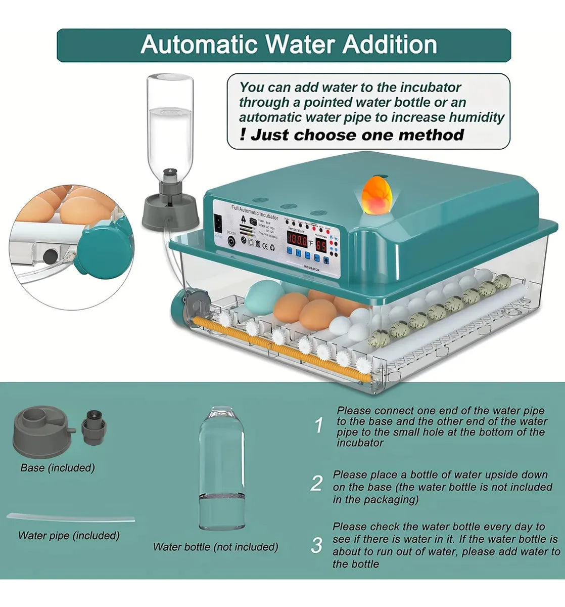 Incubadora Para 36 Huevos Con Control De Temperatura Y Giro
