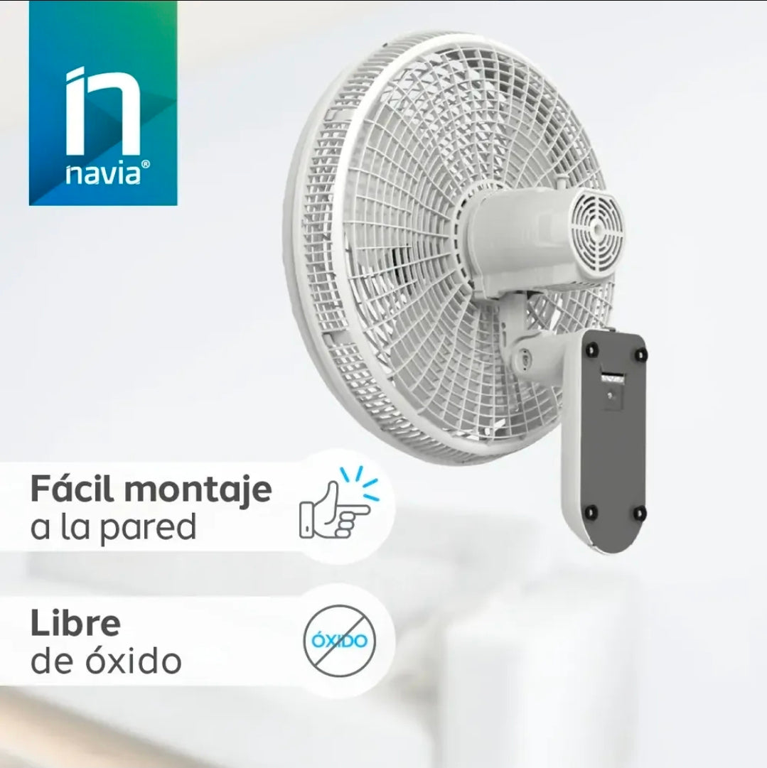 Ventilador de Pared con Control Remoto 18 pulgadas 3 Velocidades