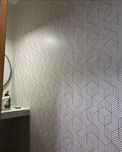 Papel tapiz para pared Oro Hexagonal Autoadhesivo