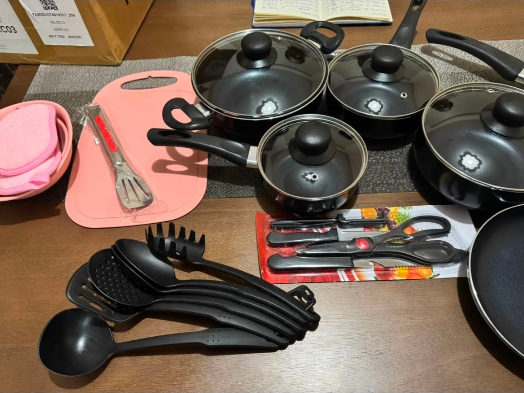 Batería de cocina 27 piezas Aluminio Antiadherente Novry