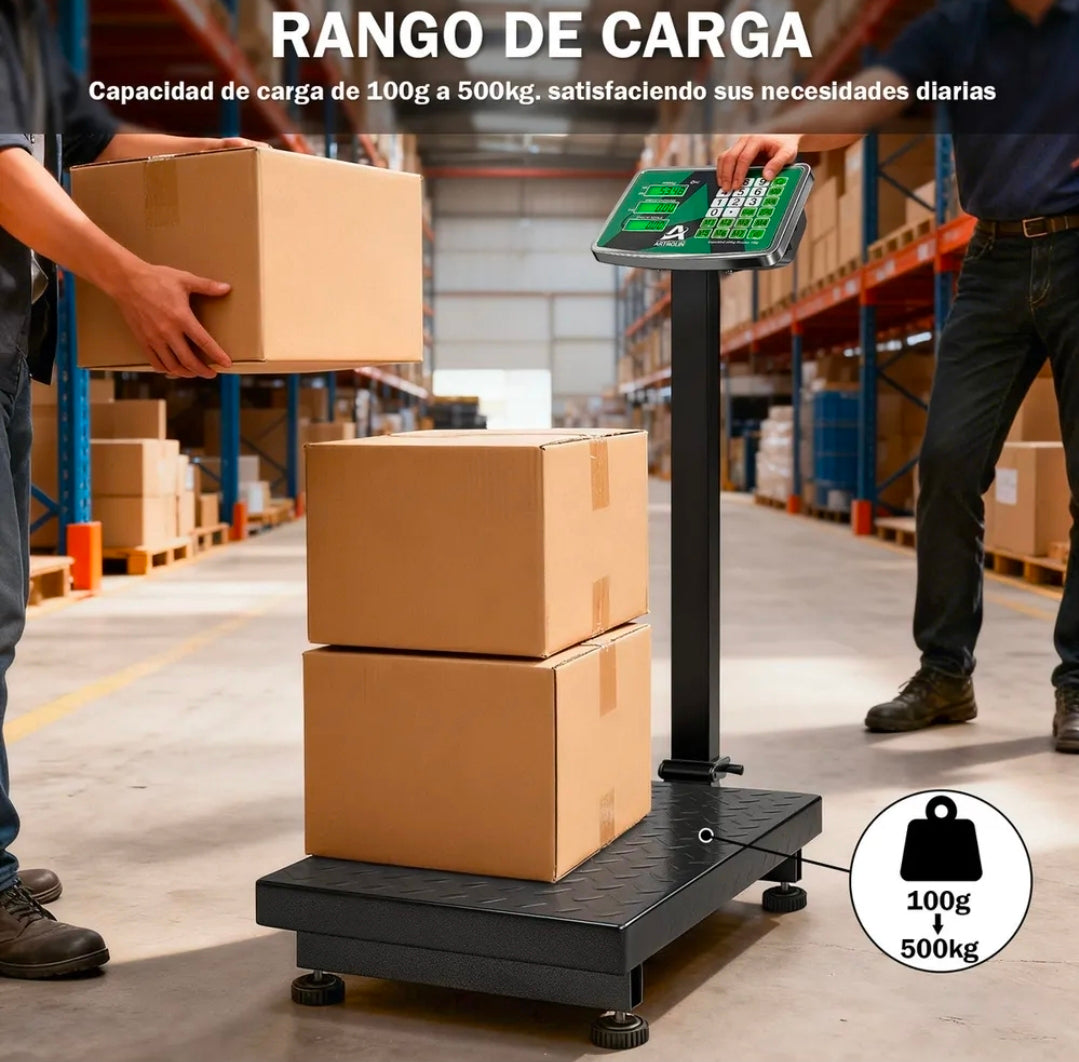 Báscula Comercial Digital 500 Kg Industrial Con Plataforma