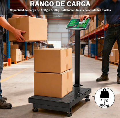 Báscula Comercial Digital 500 Kg Industrial Con Plataforma