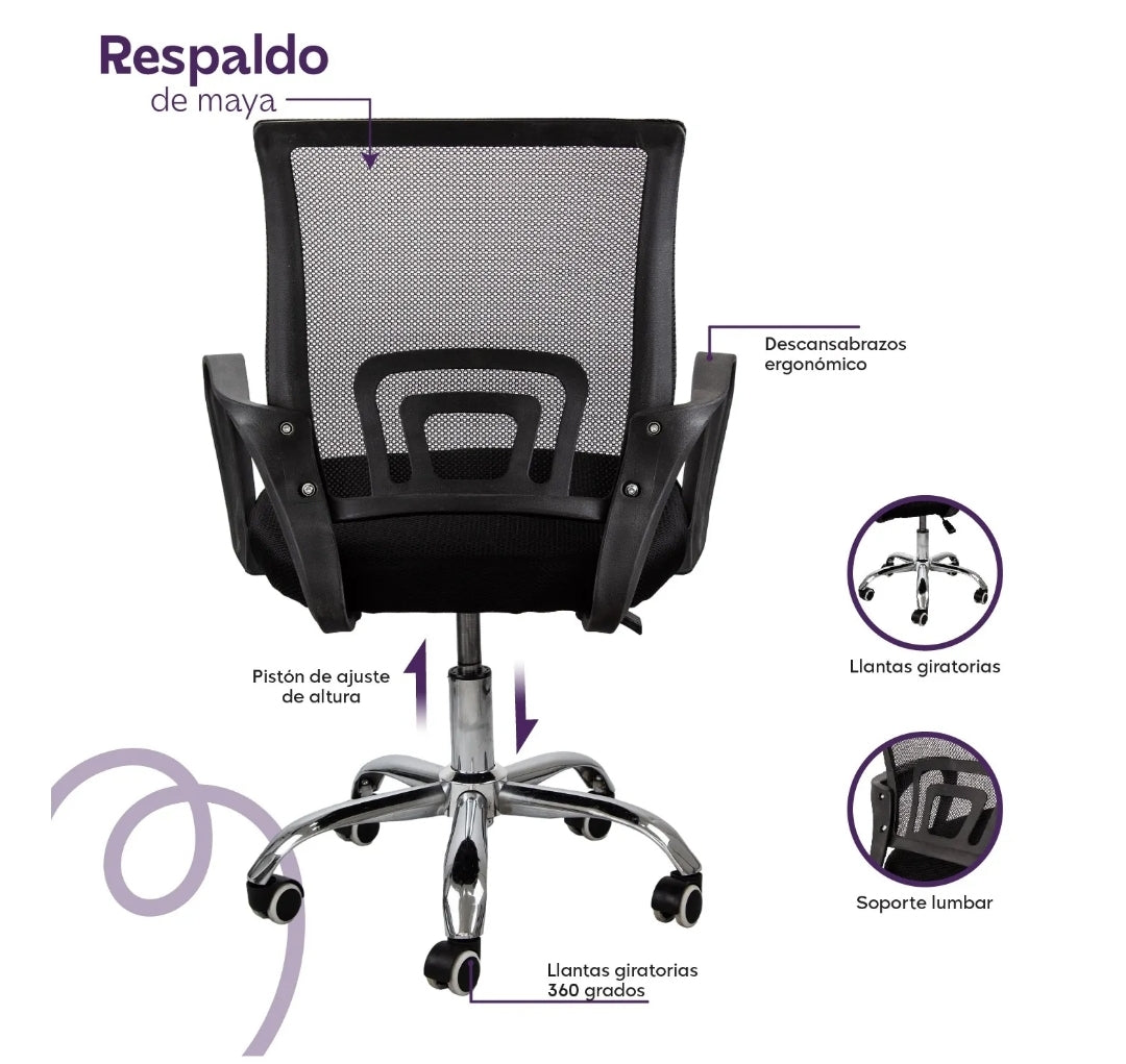 2 Sillas Oficina Ejecutiva Reclinable Ergonómica Escritorio