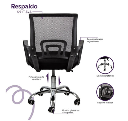 2 Sillas Oficina Ejecutiva Reclinable Ergonómica Escritorio