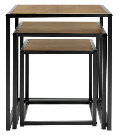 Set Mesas De Centro 3 Pzs Minimalista Industrial Cafe