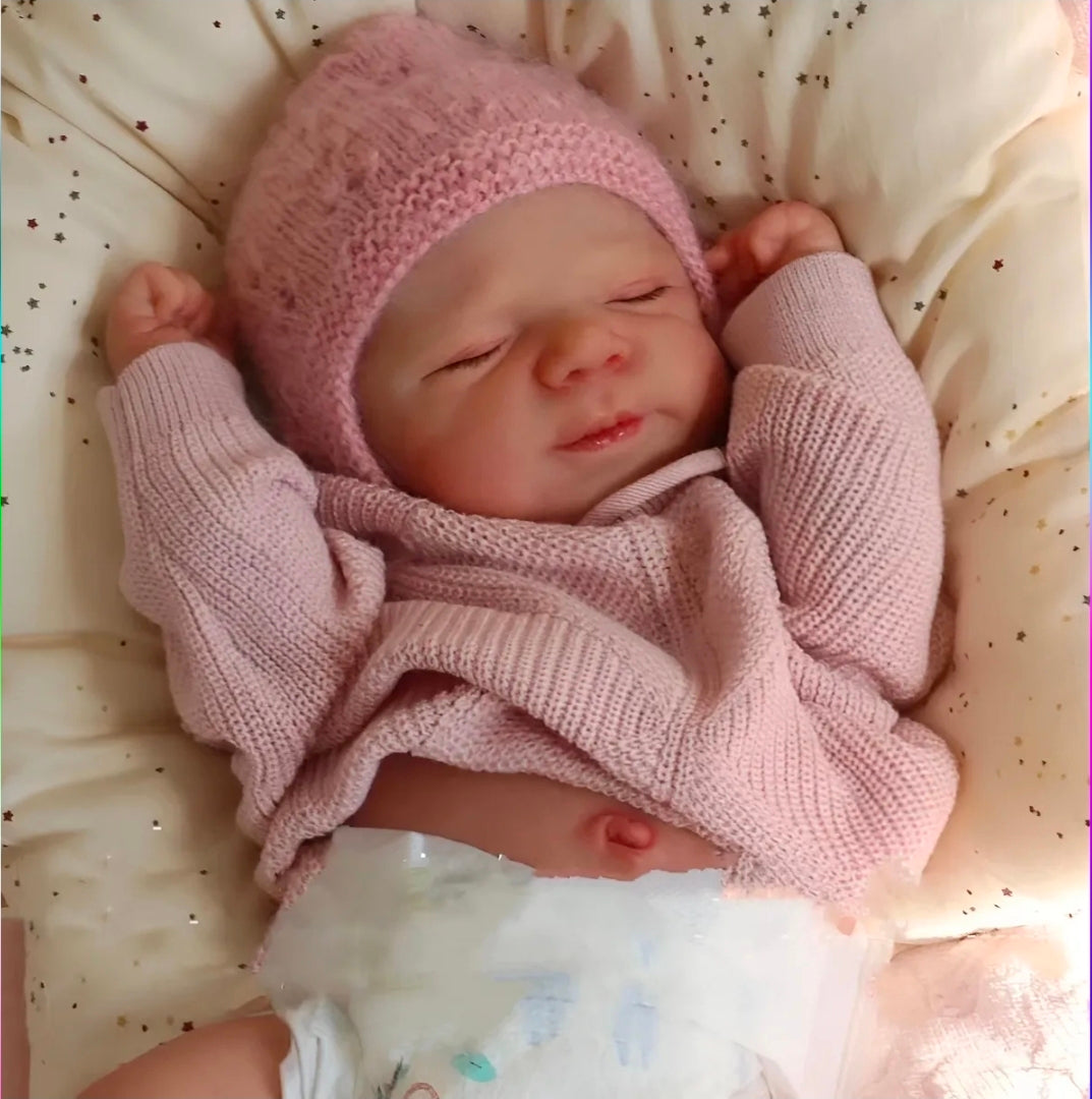 Muñeca niña bebe TIPO reborn cuerpo completo de silicona 50cm