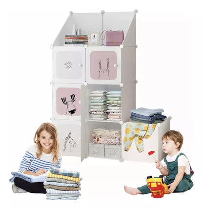 Closet Para niños 9 puertas y cesto