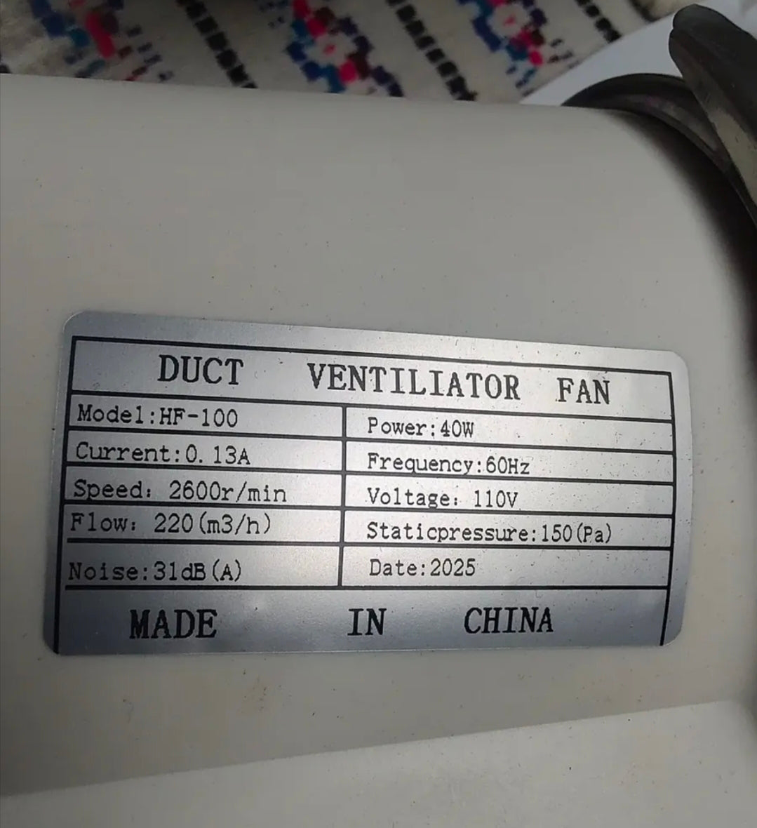 Extractor De Aire Industrial Potente Silencioso De 4 Pulgadas
