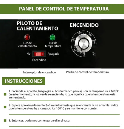 Maquina selladora manual de vasos