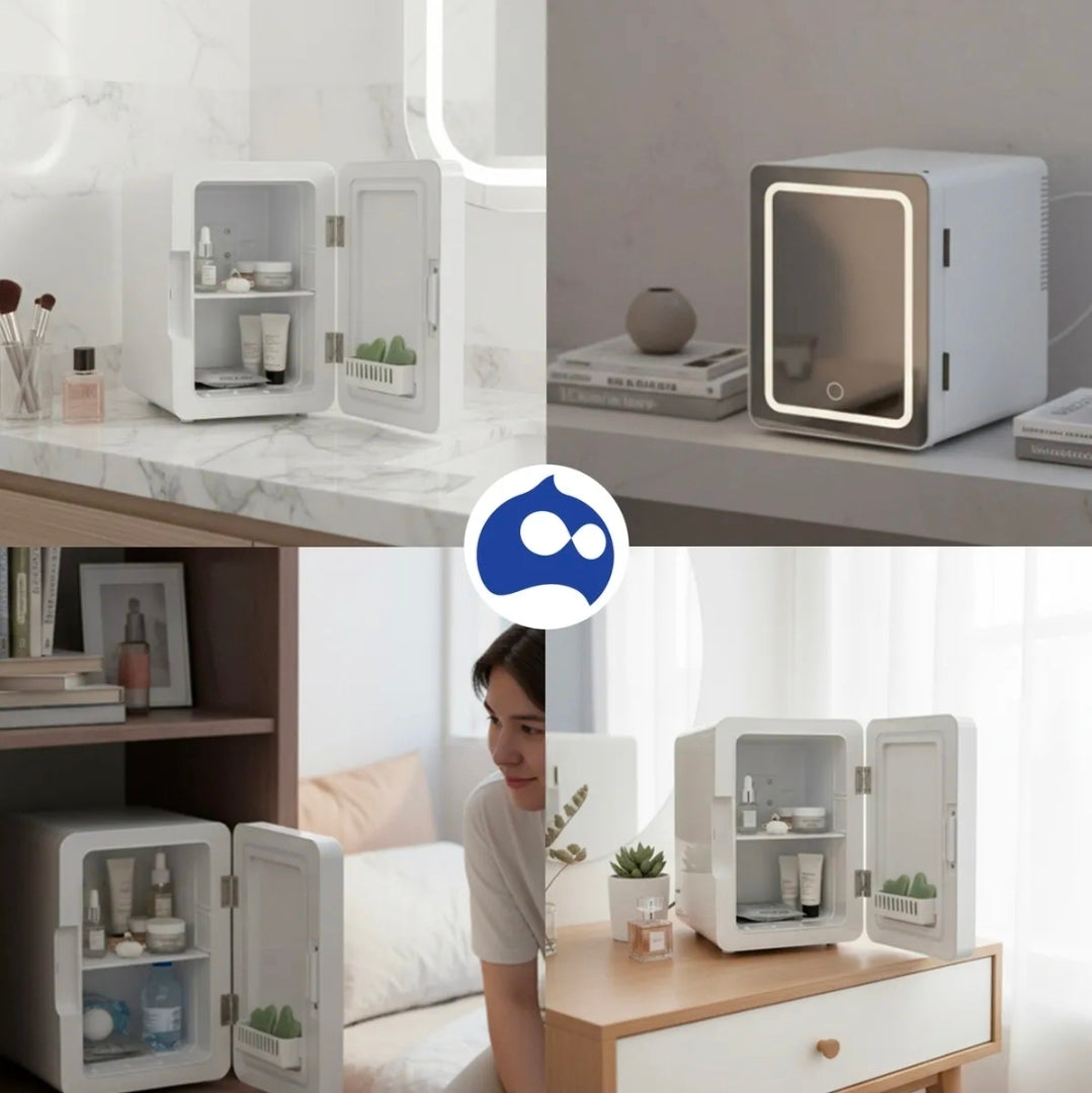 Mini Refrigerador Con Espejo Led Capacidad De 4 L