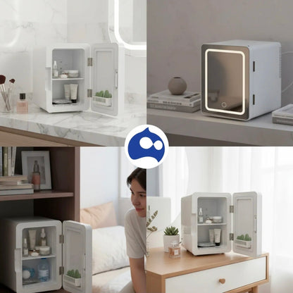 Mini Refrigerador Con Espejo Led Capacidad De 4 L