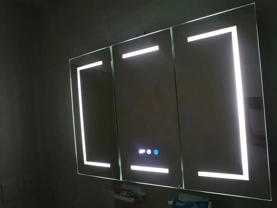 Mueble para baño con espejo led antivaho 90x65cm
