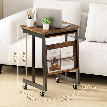 Mesa Escritorio Ajustable Con Ruedas color Marrón