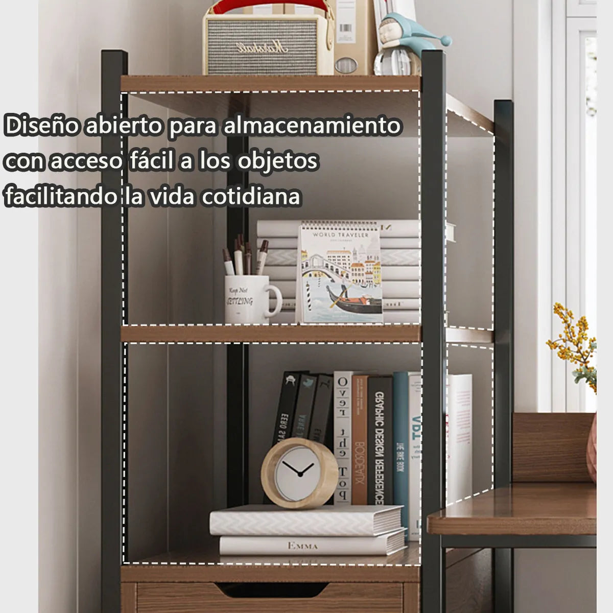 Escritorio De Oficina Minimalista con 2 Cajones 1.2m