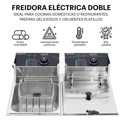 Freidora doble 12 L (2 tinas de 6L)