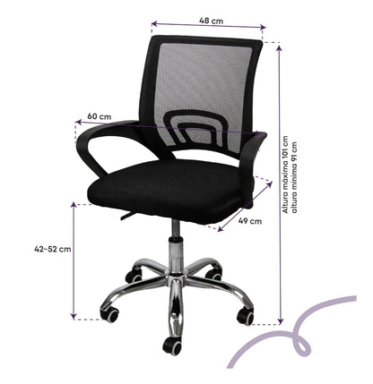 2 Sillas Oficina Ejecutiva Reclinable Ergonómica Escritorio