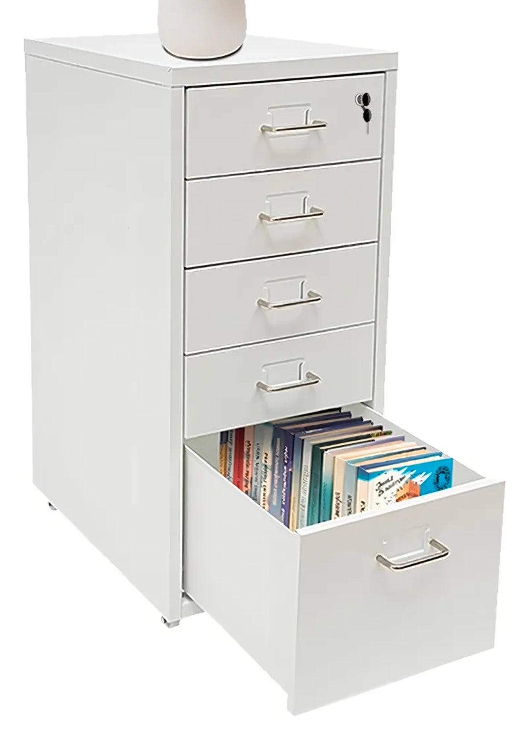 Archivero Metálico 5 Gavetas Para Oficina con Ruedas