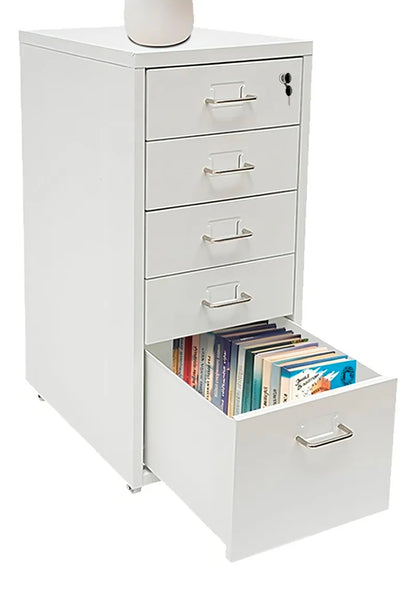 Archivero Metálico 5 Gavetas Para Oficina con Ruedas