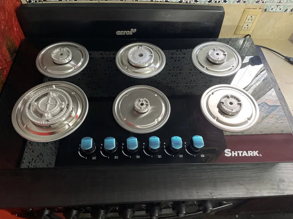 Parrilla  Shtark 6 quemadores vidrio templado