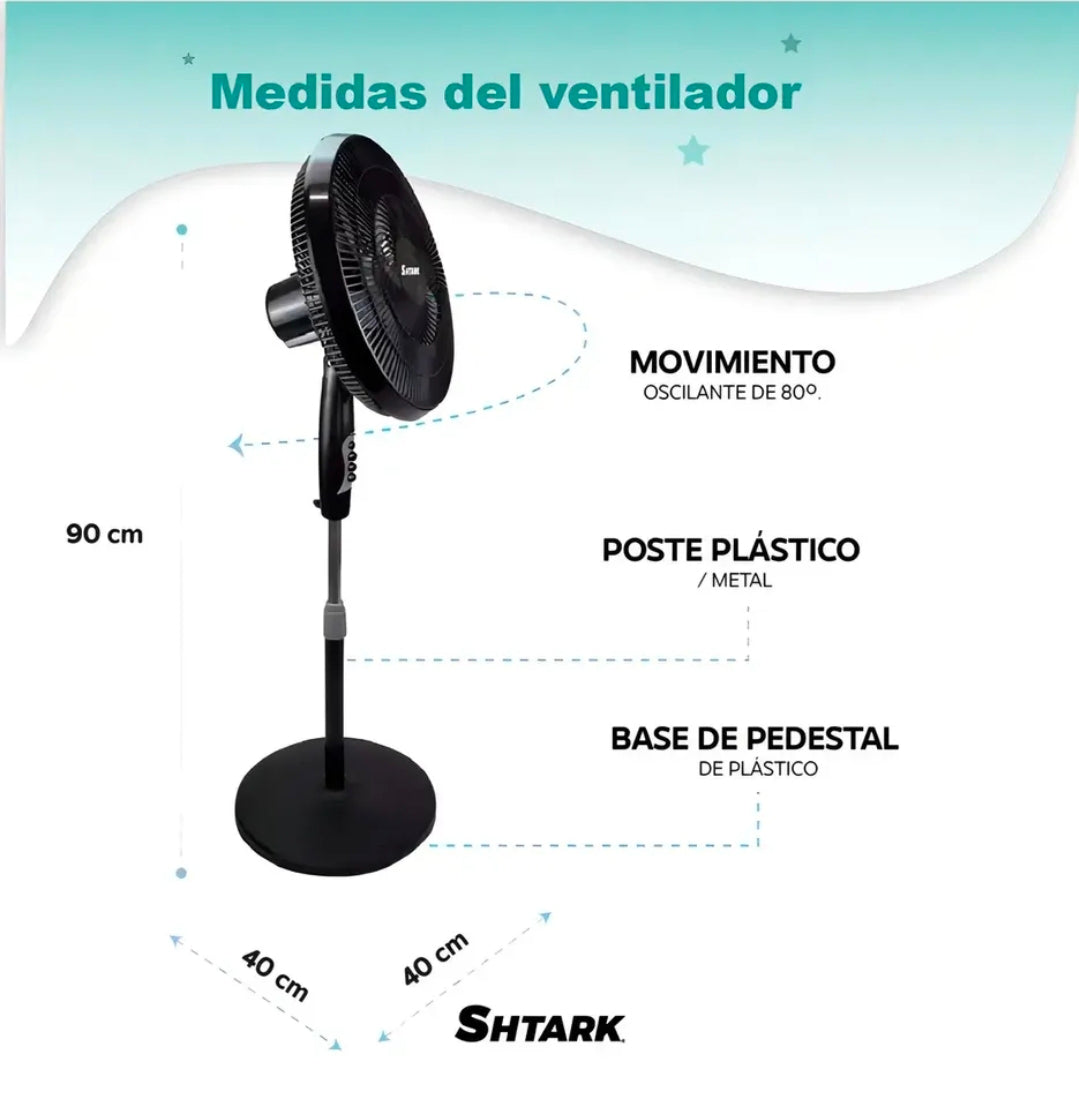 Set 2 Ventiladores De Pedestal 5 Aspas 16" 3 Velocidades Frecuencia 60hz