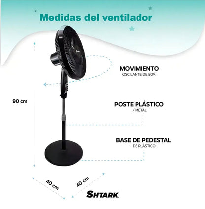 Set 2 Ventiladores De Pedestal 5 Aspas 16" 3 Velocidades Frecuencia 60hz