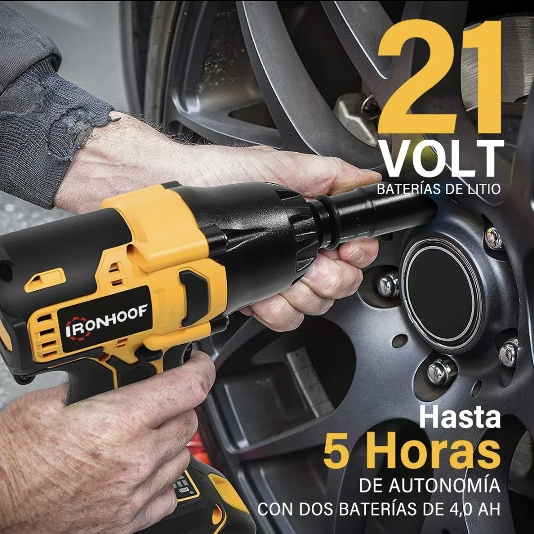 Pistola Llave De Impacto Inalámbrico Ironhoof  batería de 21V   500W