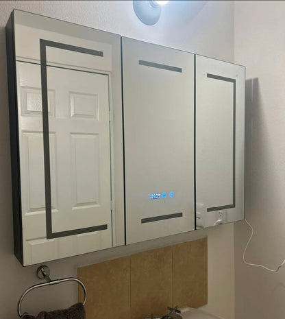 Mueble para baño con espejo led antivaho 90x65cm