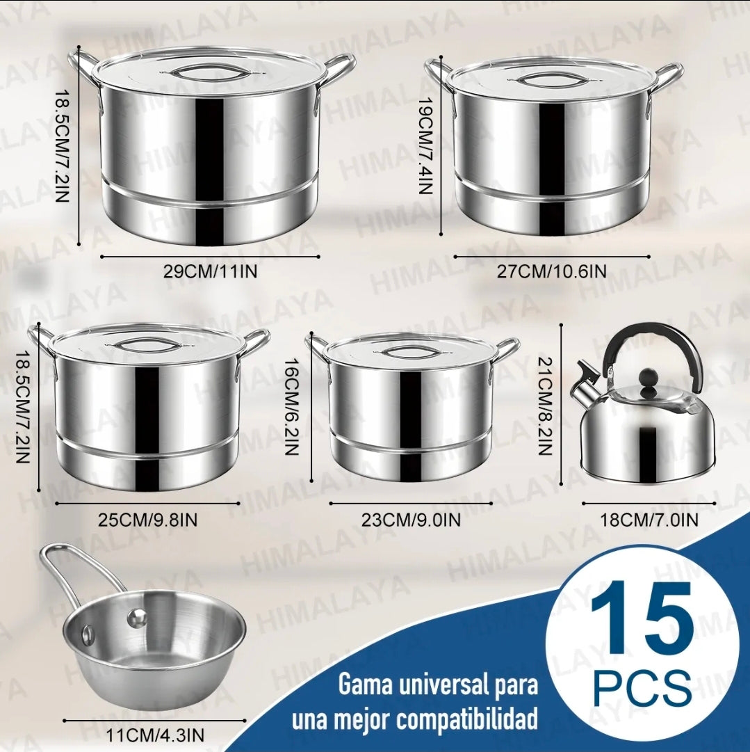 Ollas De Acero Inoxidable Con Tetera De Agua