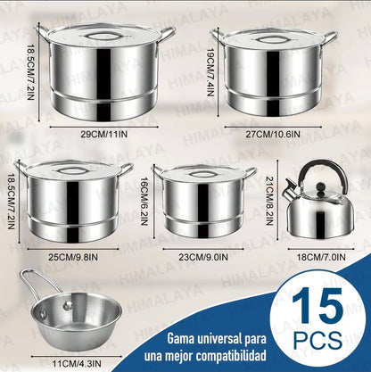 Ollas De Acero Inoxidable Con Tetera De Agua