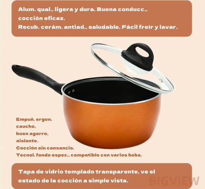 Batería De Cocina Antiadherente 34 Piezas - Juego De Ollas Y Utensilios De Aluminio