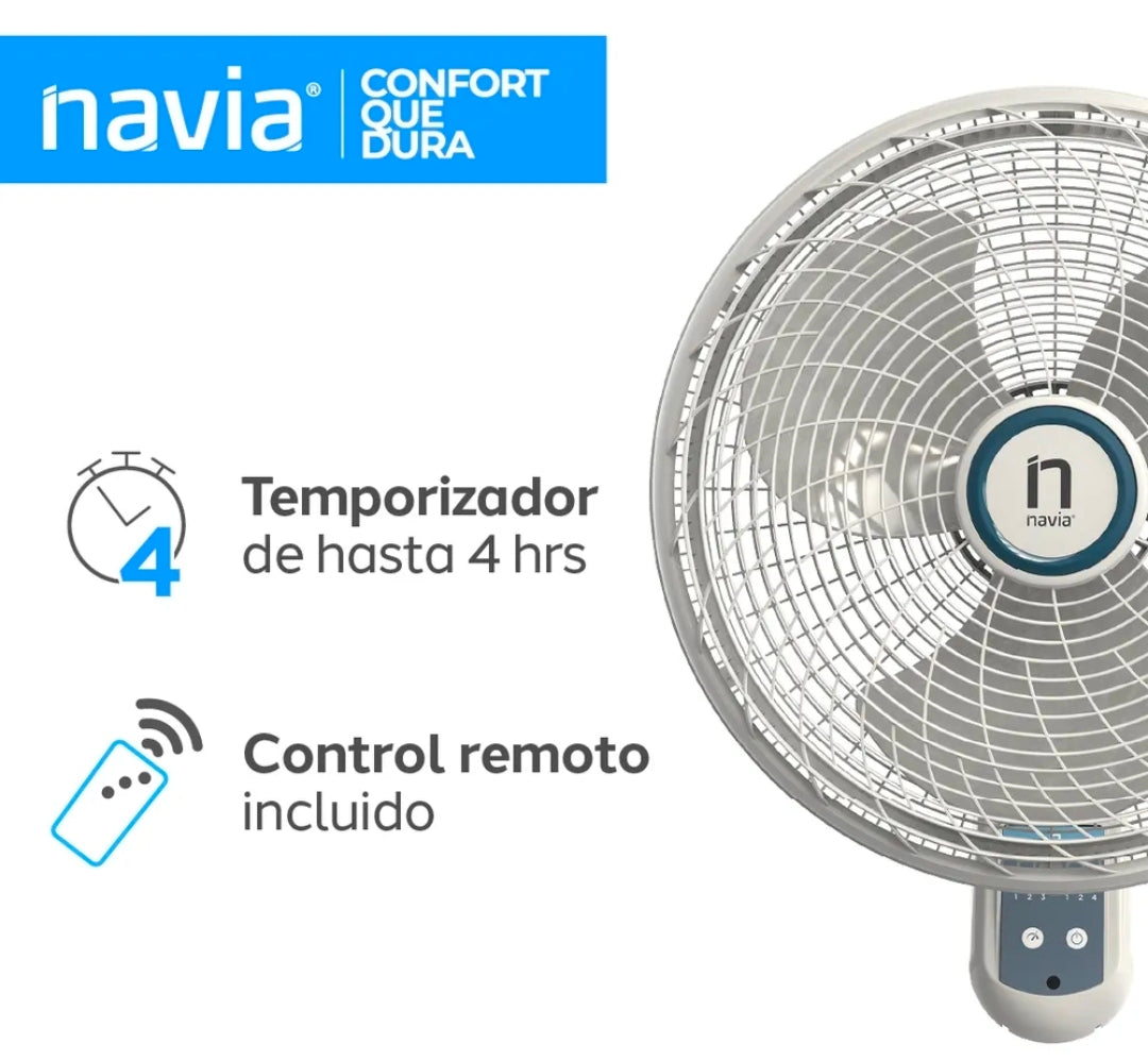 Ventilador de Pared con Control Remoto 18 pulgadas 3 Velocidades