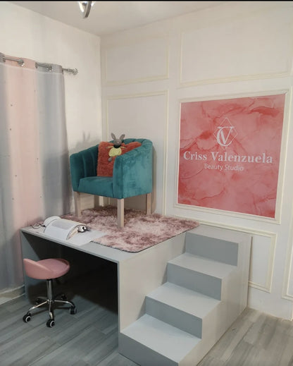 Banco Taburete  Con Ruedas Para Salón Spa