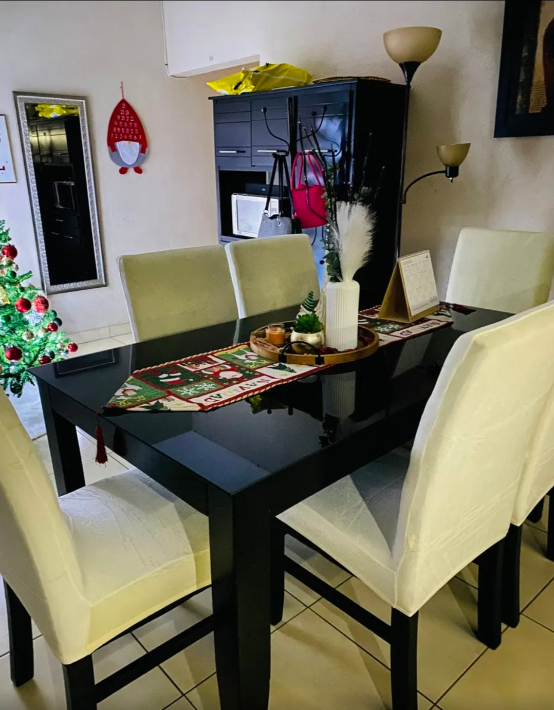Funda silla de comedor 6 piezas tipo terciopelo