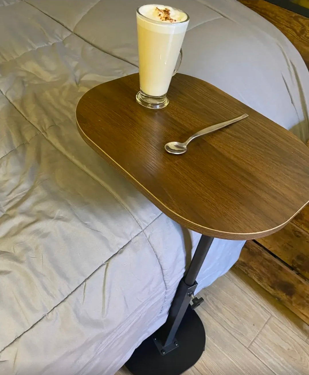 Mesa De Centro Altura Ajustable 45-80cm Con 4 Ruedas 360°