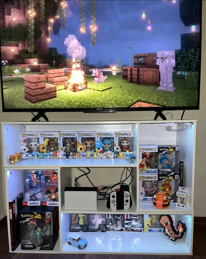 Mueble de TV con luces LED montaje ajustable