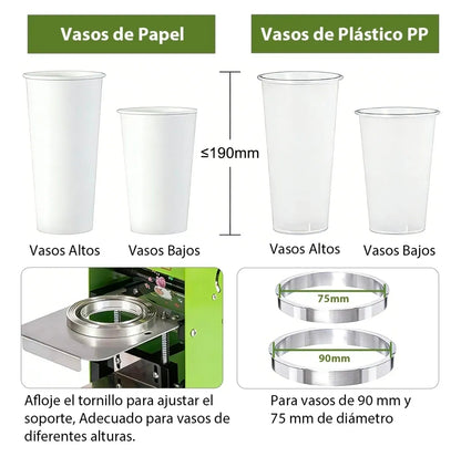 Maquina selladora manual de vasos